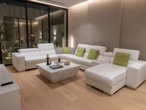 Premium White Leather Recliner Sofa With Storage – Modular C Shape Layout