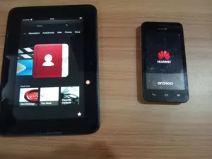 amazon kindle fire 7 hd , 2nd generation used 7inch display with free Huawei phone and charger