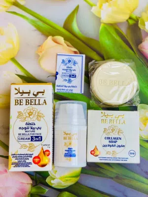 كريم كولاجين بي بيلا وصابونة البي بيلا 1مسمن للوجه الضعيف 2مفتح للبشرة 3مع فيتامين E _C