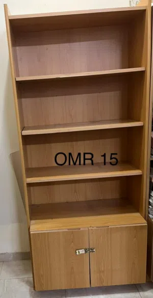 Open wooden book shelf