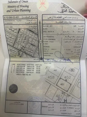 Residential Land for Sale in Al Sharqiya Ja'alan Bani Bu Ali