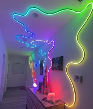 نشرة إضاءة نيون LED – بتقنية التحكم الذكي طول 5 أمتار ماركة Home smart أضف لمسة من السحر والإبداع
