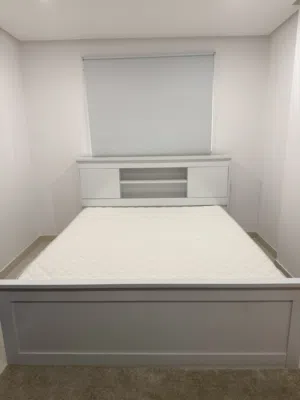 King size bed with headboard storage