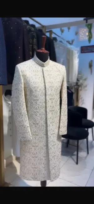 Beige color Shervani