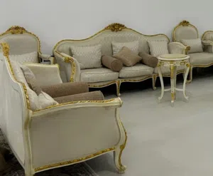 طقم كنب كلاسيكي مصري فاخر خشب زان نظيف مع الطاولات يكفي 17 شخص 4000 درهم