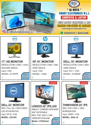 Special Offer HP DELL & Lenovo 17" 19" 22inch & 24inch LED HD Monitor (Starting From 3/-BD Only)