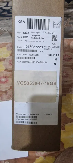اللابتوب:  Dell Vostro 15 3530  المواصفات الكاملة: المعالج: Intel Core i7 (جيل 13