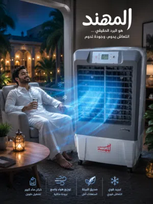 مكيف المهند الديجتال 2026 خاصية تنبيه نقص المياه متوفر حجمين