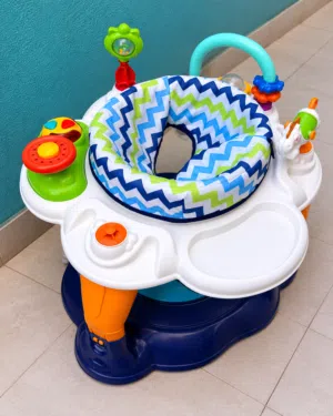 Colorful Baby Walker with Padded Seat, Toys, Music, Activity Tray and Play Center for Babies