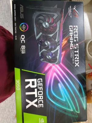 كرت شاشة Asus ROG 3050 8GB بحالة الجديد مكفول