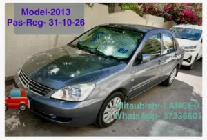 Urgent for sale Mitsubishi Lancer 2013, well maintain, very clean & good condition, 1400 BD.