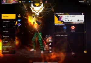 حساب فري فاير لفل 78 راكناروك للبيع 10 دنانير مستعجل جدا متوفر تيم كود