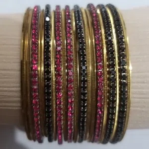 Gold-tone & Diamond-tone Bangles