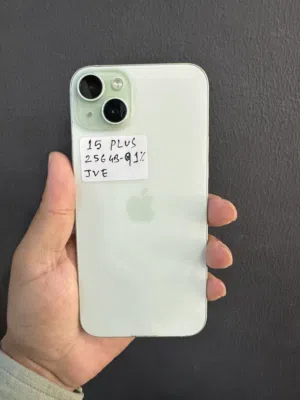 iPhone 15 plus 256 gb green Arabic version battery health 91% good condition