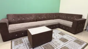 A good 6 seater Sofa Set with cushions and good sided table used clean condition