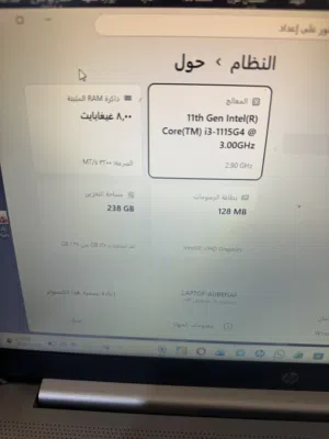 للبيع لابتب كور اي 3 الجيل 11 رام 8 Ssd 250