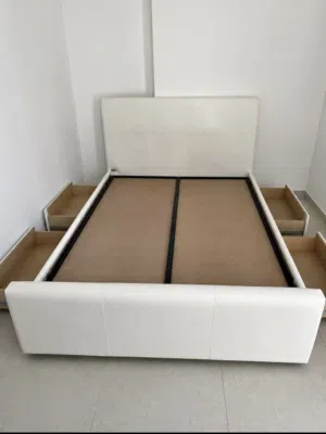 URGENTLY SELLING BED FRAME ALONG WITH 4 STORAGE  ( ALREADY DISMANTLED ), NO MATTRESS INCLUDED