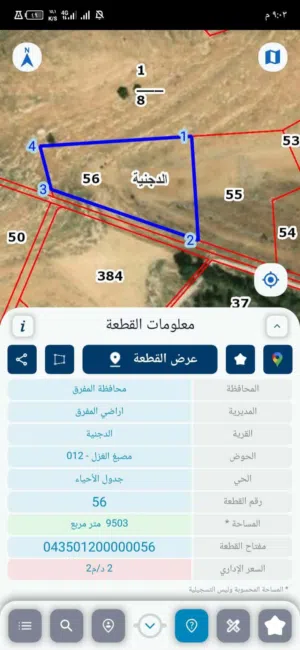 قطعة أرض للبيع قطعة أرض للبيع في المفرق اتوستراد طريق اربد الزرقاء مثلث الدجنية الجديد قرية الدجنية