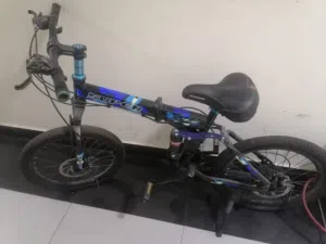 Urgent Used Blue and Black Bicycle with Bike Lock – Durable, and Ready to Ride price is negotiable