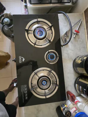 brand - Arca (3 burner glass stove)(1 gas cylinder