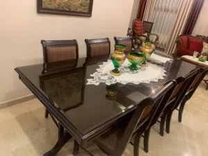 طاولة طعام 8 كراسي مع بوفيه أمريكي