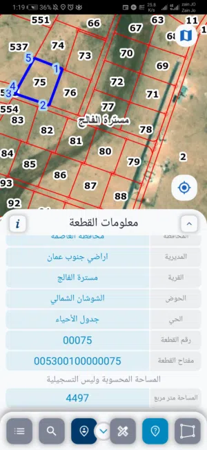 للبيع قطعة أرض 4.5 دونم في مستره الفالج مخدومه