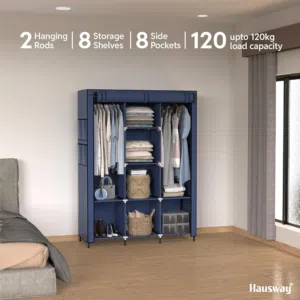 خزانة ملابس/خزانة قابلة للطي/رف تخزين متعدد الأغراض، منظم خزانة ملابس قابل للطي من القماش والبلاط