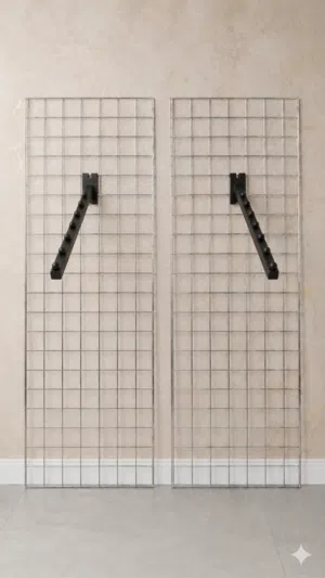 shop grids and cloth hanging stand