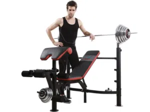 جيم منزلي متكامل للبيع  Bench + Weights + Rings  شبه جديد استخدام أسبوعين فقط