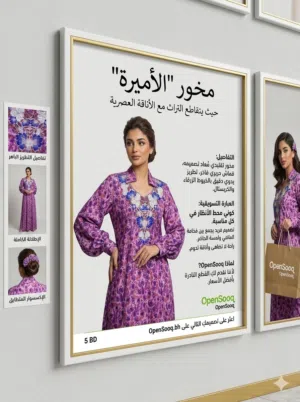 للبيع مخور إماراتي راقي بنقوش فريدة وتطريز صدر كثيف ومميز، مع طوق شعر