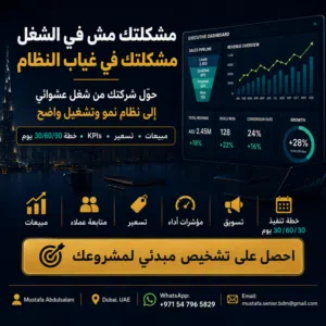 حوّل شركتك من شغل عشوائي إلى نظام نمو وتشغيل ( تطوير أعمال ونمو وتشغيل للشركات )