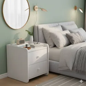 كومودينا / طاولة جانبية لغرفة النوم – تصميم أنيق وعملي  إذا بدك قطعة ناعمة، عملية