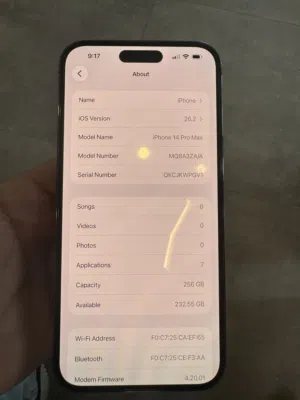 14 pro max 256gb dual sim