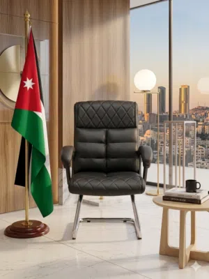 كرسي انتظار جلد فاخر - كرسي ثابت جلد عالي الجودة - عرض قوي لفتره محدودة