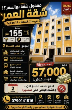 155 m2 3 Bedrooms Apartments for Sale in Salt Al Balqa'