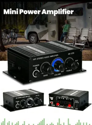 مضخم صوت سيارة ثنائي القناة صغير AK-270، نظام صوت مسرح منزلي،