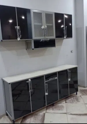 مطبخ فايبر جلاس ضد المياه 2 متر شامل رخام جلالة هدية