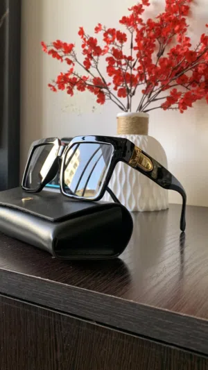 نظارة شمسية بإطار مربع وعدسات واقية uv 400