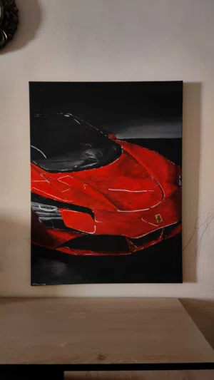 Ferrari 488 GTB- angular view. Painting for sale 80x60cm