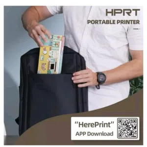 طابعة محمولة من شركة HPRT تعمل بدون احبار ورق متوفر وسعر زهيد جدا تصل الى الزبون  5 رورات ورق