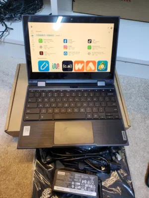 LENOVO 500E CHROMEBOOK LAPTOP PLAYSTORE  2N1 DUAL CAM