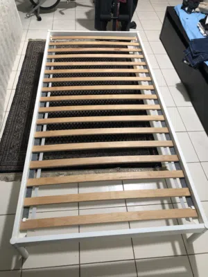 IKEA metal single bed white 180x200