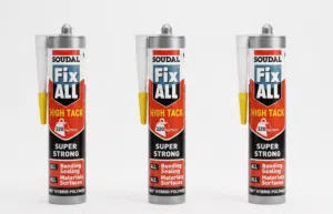 لاصق سيلكون سودال Soudal Fix ALL High Tack أصلي جديد ما مفتوح، 3 قطع