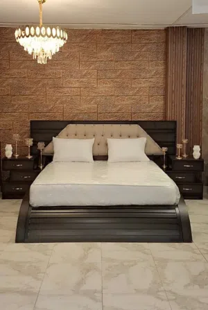 غرفة نوم ماستر modern  فل كوالتي  (( مع ملحق اضافي )) ثقيله و فخمه جداً عمق 60-سم خشب لاتيه 18 مع زا