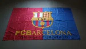 علم نادي برشلونة (FC Barcelona) - مقاس كبير - بحالة ممتازة (شبه جديد)