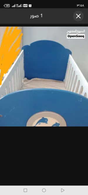 سرير اطفال خشبي