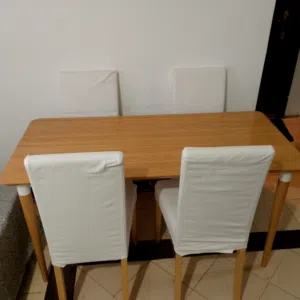 طاولة سفرة قياس 140*65 مع أربع كراسي