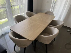 Enza Home Dining Set – Terra Table + 6 Riga Chairs – Like New