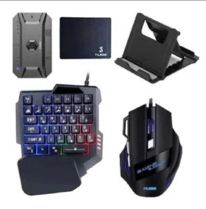 مجموعة ألعاب الهاتف المحمول 5 Mipro في 1 مع لوحة مفاتيح RGB وماوس ومحول Android - أسود