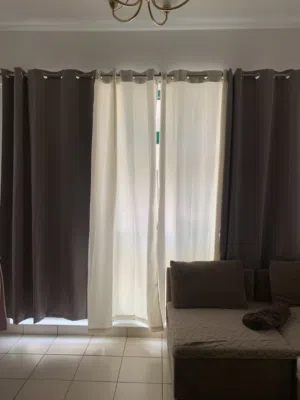 4 pairs of blackout grey and white curtains